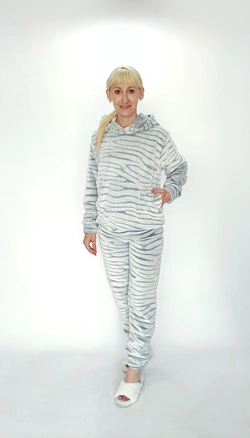 Молодежная махровая пижама серая Шиншилла